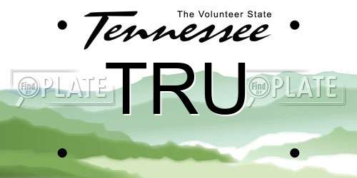 TRU Tennessee License Plate