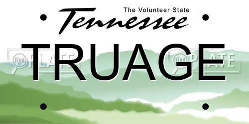 TRUAGE Tennessee License Plate