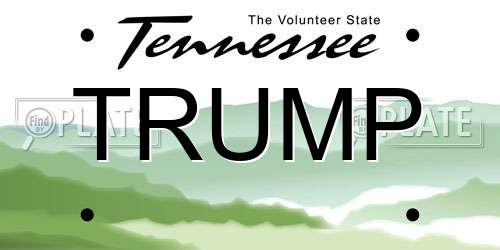 TRUMP Tennessee License Plate