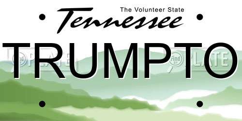 TRUMPTO Tennessee License Plate