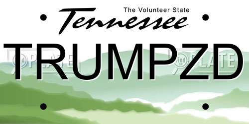 TRUMPZD Tennessee License Plate