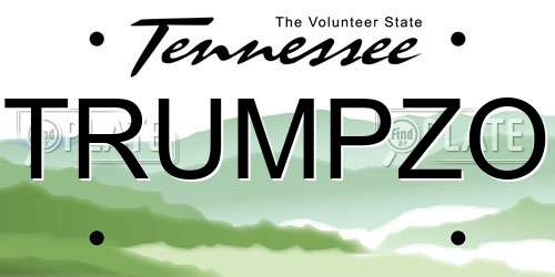 TRUMPZO Tennessee License Plate