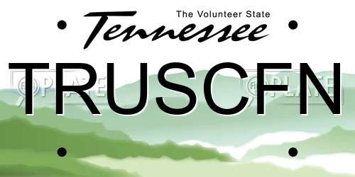 TRUSCFN Tennessee License Plate