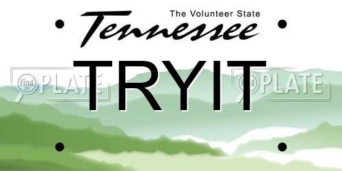 TRYIT Tennessee License Plate