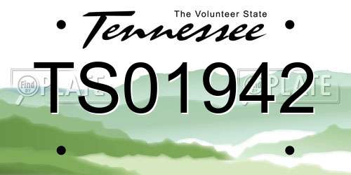TS01942 Tennessee License Plate