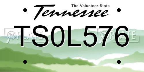 TS0L576 Tennessee License Plate