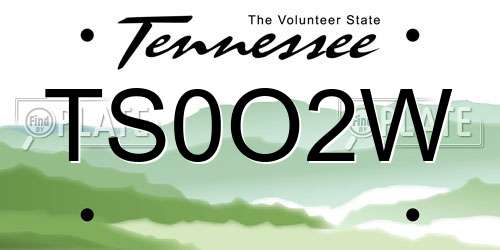 TS0O2W Tennessee License Plate