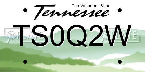 TS0Q2W Tennessee License Plate
