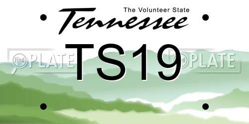TS19 Tennessee License Plate