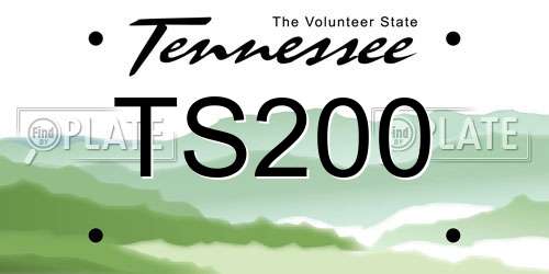 TS200 Tennessee License Plate