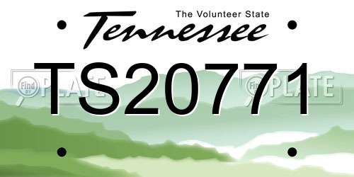 TS20771 Tennessee License Plate