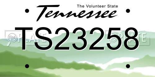 TS23258 Tennessee License Plate