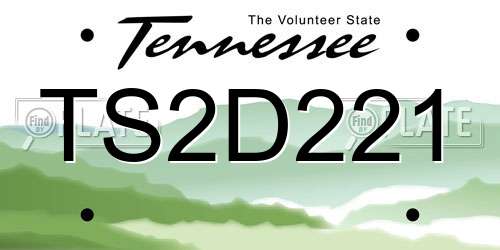 TS2D221 Tennessee License Plate