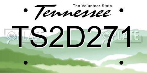 TS2D271 Tennessee License Plate