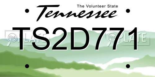 TS2D771 Tennessee License Plate