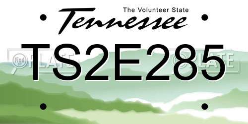 TS2E285 Tennessee License Plate