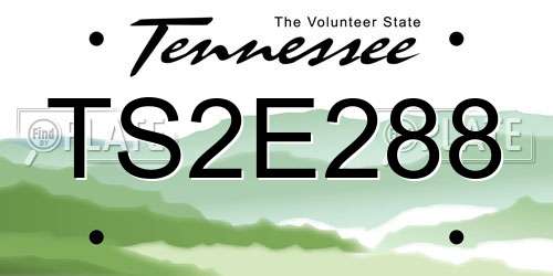 TS2E288 Tennessee License Plate
