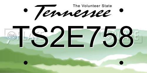 TS2E758 Tennessee License Plate