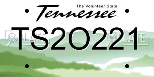 TS2O221 Tennessee License Plate