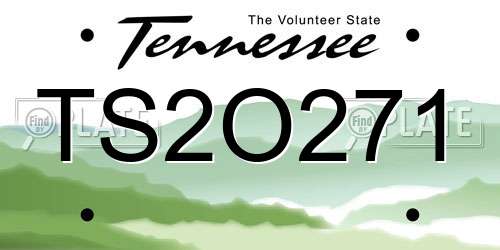 TS2O271 Tennessee License Plate