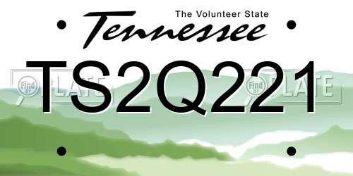TS2Q221 Tennessee License Plate