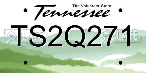 TS2Q271 Tennessee License Plate