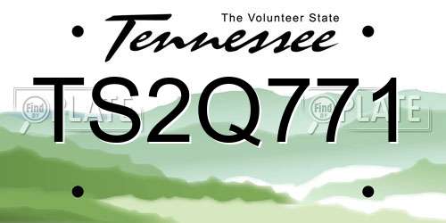 TS2Q771 Tennessee License Plate