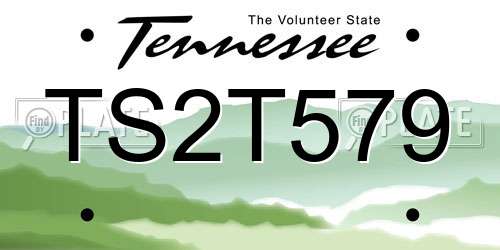 TS2T579 Tennessee License Plate