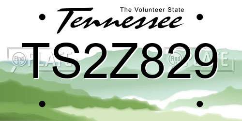 TS2Z829 Tennessee License Plate