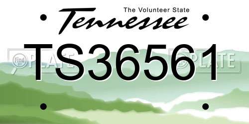 TS36561 Tennessee License Plate