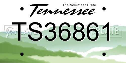 TS36861 Tennessee License Plate