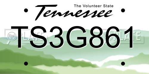TS3G861 Tennessee License Plate