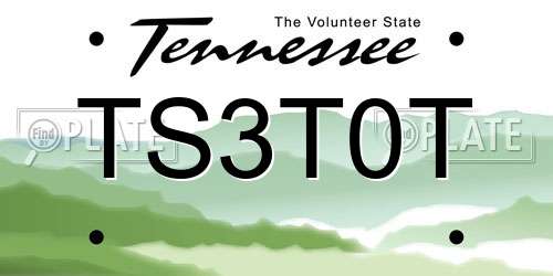 TS3T0T Tennessee License Plate