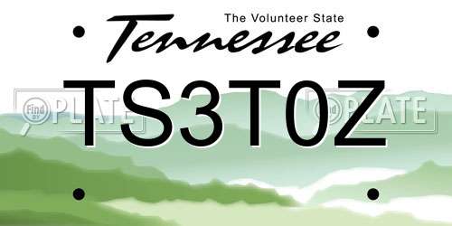TS3T0Z Tennessee License Plate