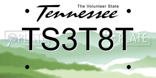 TS3T8T Tennessee License Plate