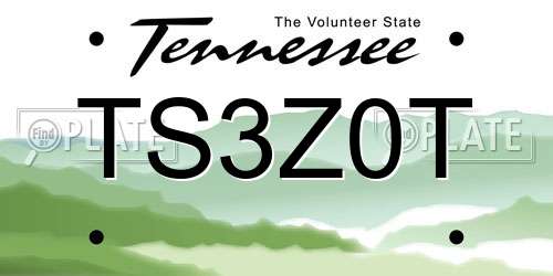 TS3Z0T Tennessee License Plate