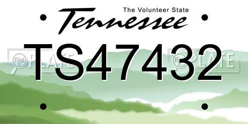 TS47432 Tennessee License Plate