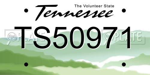 TS50971 Tennessee License Plate