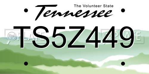TS5Z449 Tennessee License Plate