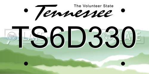 TS6D330 Tennessee License Plate