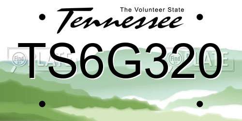 TS6G320 Tennessee License Plate