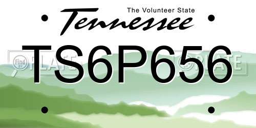 TS6P656 Tennessee License Plate