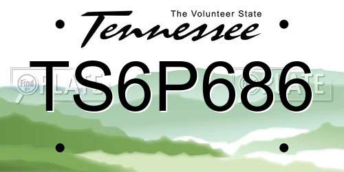 TS6P686 Tennessee License Plate
