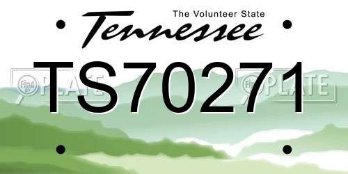 TS70271 Tennessee License Plate