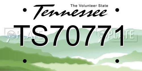 TS70771 Tennessee License Plate
