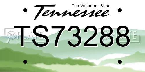 TS73288 Tennessee License Plate