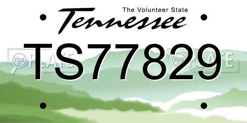 TS77829 Tennessee License Plate