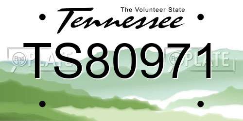 TS80971 Tennessee License Plate
