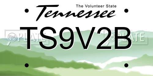 TS9V2B Tennessee License Plate