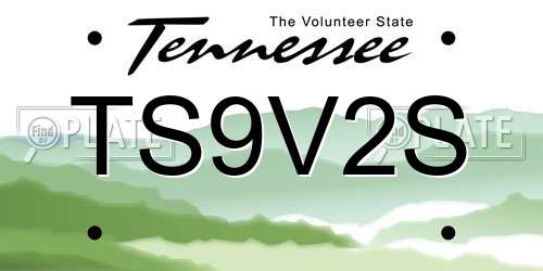 TS9V2S Tennessee License Plate